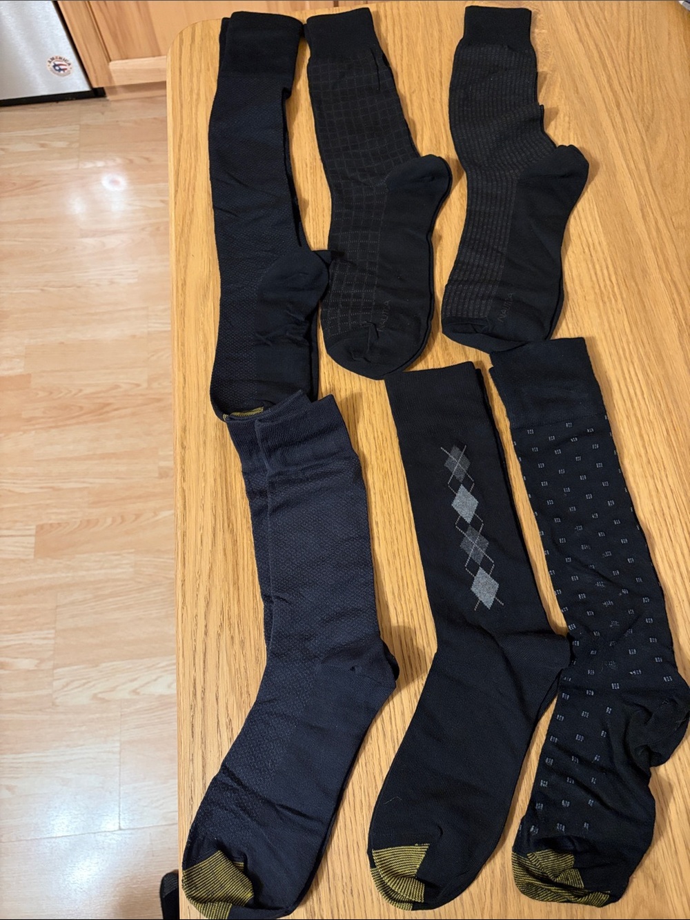 Gold Toe Men's Black Dress Socks Assorted Patterns